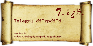 Telegdy Árpád névjegykártya